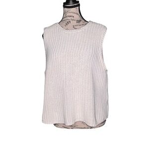 Sea Salt Cotton Sweater Vest | XXL | Open Knit | Cream